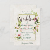 Blush and white waterverf floral bruiloft invitata kaart (Voorkant / Achterkant)
