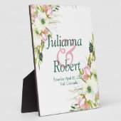 Blush and white waterverf floral bruiloft plaque fotoplaat (Zijkant)