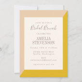 Blush and Yellow Bold Geometric Bridal Brunch Kaart (Voorkant)