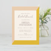Blush and Yellow Bold Geometric Bridal Brunch Kaart (Staand voorkant)