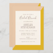 Blush and Yellow Bold Geometric Bridal Brunch Kaart (Voorkant / Achterkant)