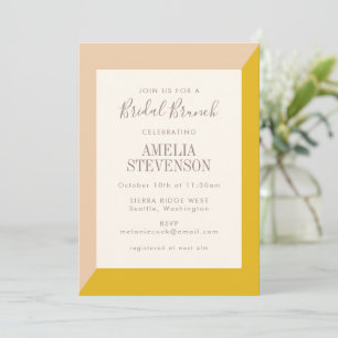 Blush and Yellow Bold Geometric Bridal Brunch Kaart