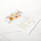Blush and Yellow Floral Moederdag Brunch Folie Uitnodiging (Gedraaid)