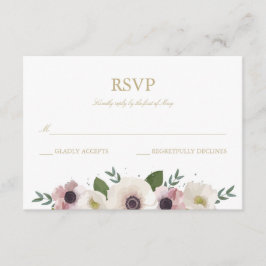Blush Anemone Boeket RSVP-kaart RSVP Kaartje