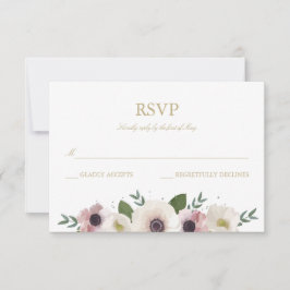 Blush Anemone Boeket RSVP-kaart RSVP Kaartje