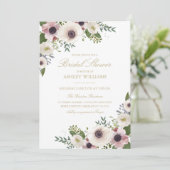 Blush Anemone Bouquet Bridal Shower Kaart (Staand voorkant)