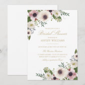 Blush Anemone Bouquet Bridal Shower Kaart (Voorkant / Achterkant)