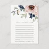 Blush Anemone Floral Advisate for Mum Baby shower  Informatiekaartje (Voorkant)