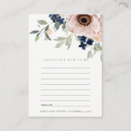 Blush Anemone Floral Advisate for Mum Baby shower  Informatiekaartje
