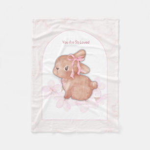 Blush Animal Nursery Wall Art Set Bunny, Teddy Fleece Deken