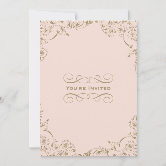  Blush Antiek Bloei Repetitie Diner Kaart (Achterkant)