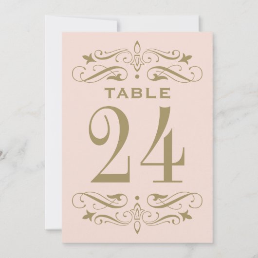 Blush Antiek Bloei Tafelnummer (Achterkant)