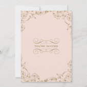  Blush Antiek Vlaams repetitief Dinner Kaart (Achterkant)