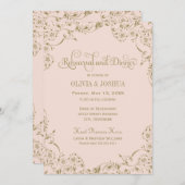  Blush Antiek Vlaams repetitief Dinner Kaart (Voorkant / Achterkant)