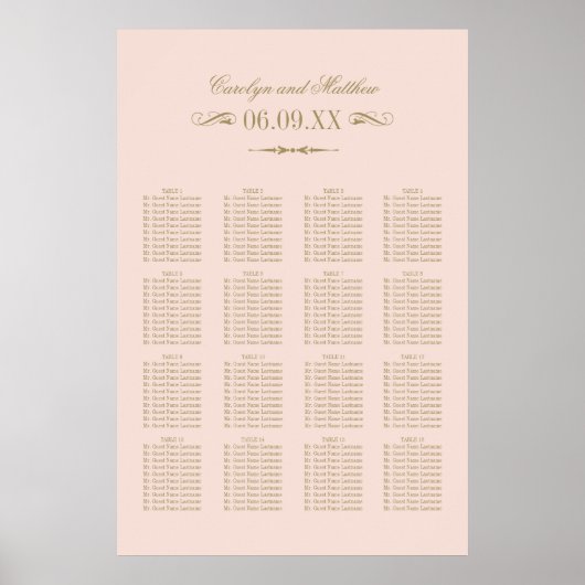  Blush Antiek Vlaamse bruiloft Zitzitting Poster (Voorkant)