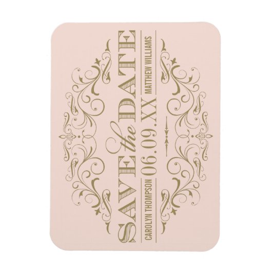 Blush Antiek Vlaanderen Sla de datum op Magneet (Verticaal)