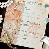 Blush Aqua Barok Kantwerk RSVP Kaartje