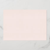 Blush Art Deco bruiloft Roos Gold Folie Uitnodiging (Achterkant)