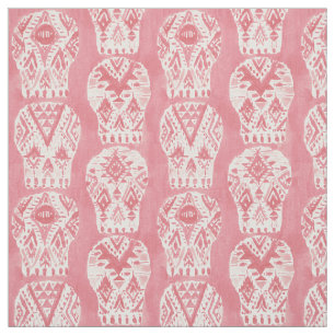 Blush AZTEC MUERTOS Tribal Sugar Skull Patroon Stof