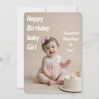 Blush Baby Birthday Girl – Instant Download Kaart