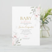 Blush Baby in Bloom Baby shower Meisje Kaart (Staand voorkant)