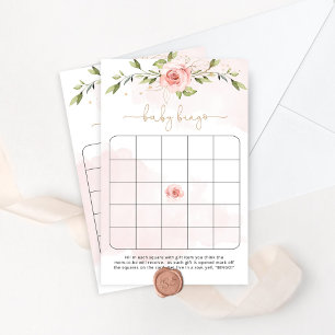 Blush baby shower bingo game