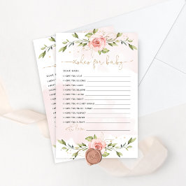 Blush baby shower wenst baby kaart