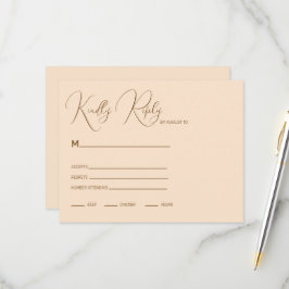 Blush Background Minimalism RSVP Kaartje
