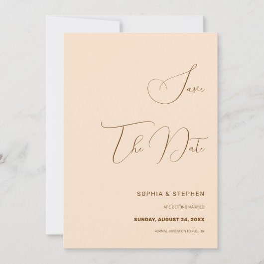 Blush Background Minimalism Save The Date (Voorkant)