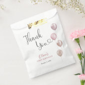 Blush Balloons Meisje Eerste Verjaardag Bedankt Bedankzakje (Gezegeld)
