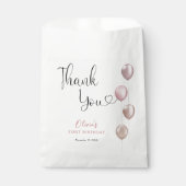 Blush Balloons Meisje Eerste Verjaardag Bedankt Bedankzakje (Voorkant)