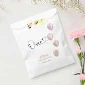 Blush balloons meisje eerste verjaardag bedankzakje (Gezegeld)