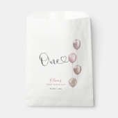 Blush balloons meisje eerste verjaardag bedankzakje (Voorkant)