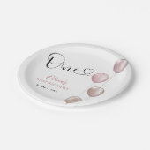 Blush balloons meisje eerste verjaardag papieren bordje (Gekanteld)