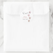 Blush balloons meisje eerste verjaardag ronde sticker (Tas)