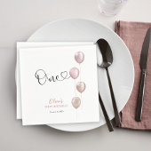 Blush balloons meisje eerste verjaardag servet