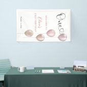 Blush Balloons Meisje eerste verjaardag Welkom Spandoek (Beurs)