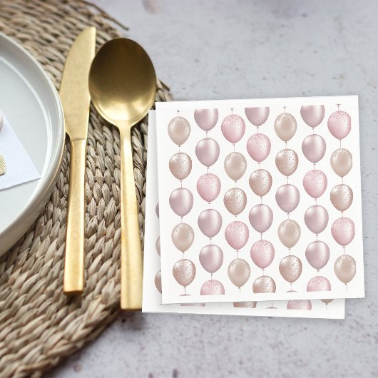 Blush Balloons Verjaardag Servet