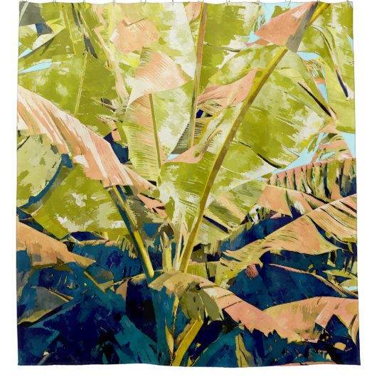 Blush Banana Tree Douchegordijn (Voorkant)