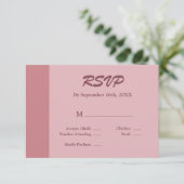 Blush Bar Minimalistisch Modern RSVP Kaartje (Staand voorkant)