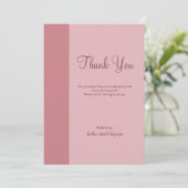 Blush Bar Minimalistische Moderne Bedankkaart (Staand voorkant)