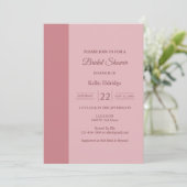 Blush Bar Minimalistische Moderne Bruidsdouche Kaart (Staand voorkant)