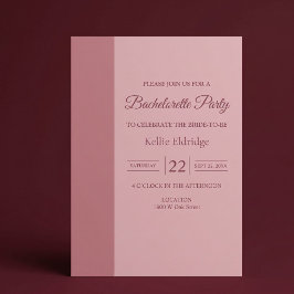 Blush Bar Minimalistische Moderne Meisjesuitnodigi Kaart
