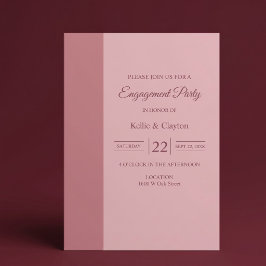 Blush Bar Minimalistische Moderne Verloving Feest Kaart