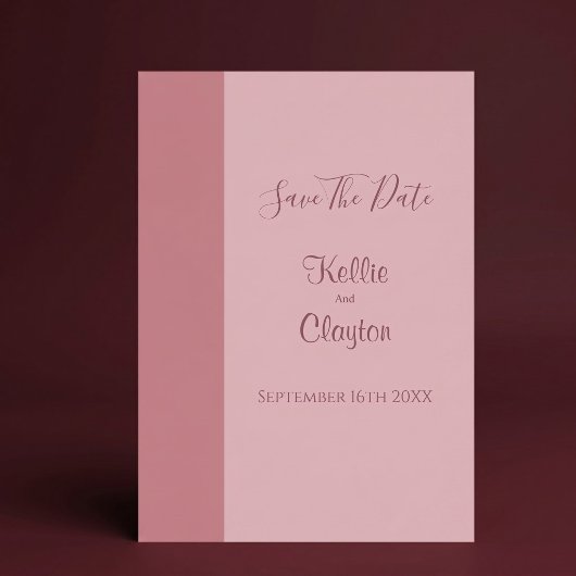 Blush Bar Minimalistische Save-the-Date Kaart