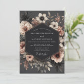 Blush Baroque Bloem Bruiloft Kaart (Staand voorkant)