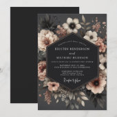 Blush Baroque Bloem Bruiloft Kaart (Voorkant / Achterkant)