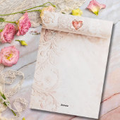 Blush Baroque Heart with Floral Accents Valentines Feestdagenkaart