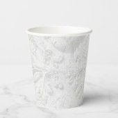 Blush Baroque Rococo Floral Heart Galentine   Papieren Bekers (Achterkant)