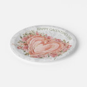 Blush Baroque Rococo Floral Heart Galentine   Papieren Bordje (Gekanteld)